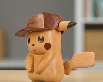手作り木製ゲンガー置物、ポケモン木製デスク装飾、ゲーマーコレクター