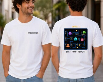 Maze Runner Gamer Shirt, Retro Arcade T-Shirt, Pixel Art Gaming Tee, Funny Video Game Shirt, Unisex Gamer Gift, Level 1 Graphic Tee