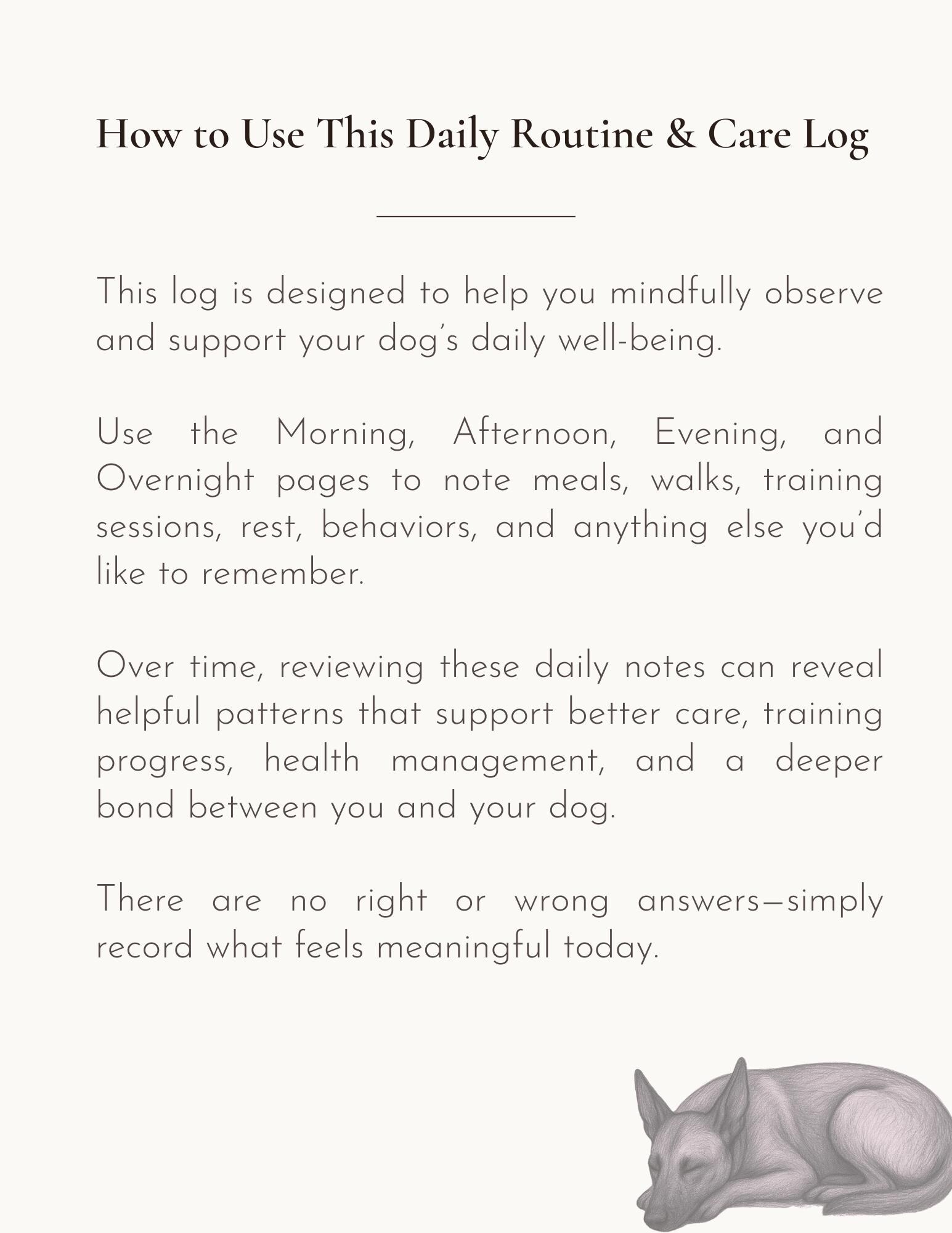 Belgian Malinois Daily Routine & Care Log | Dog Care Planner Printable ...