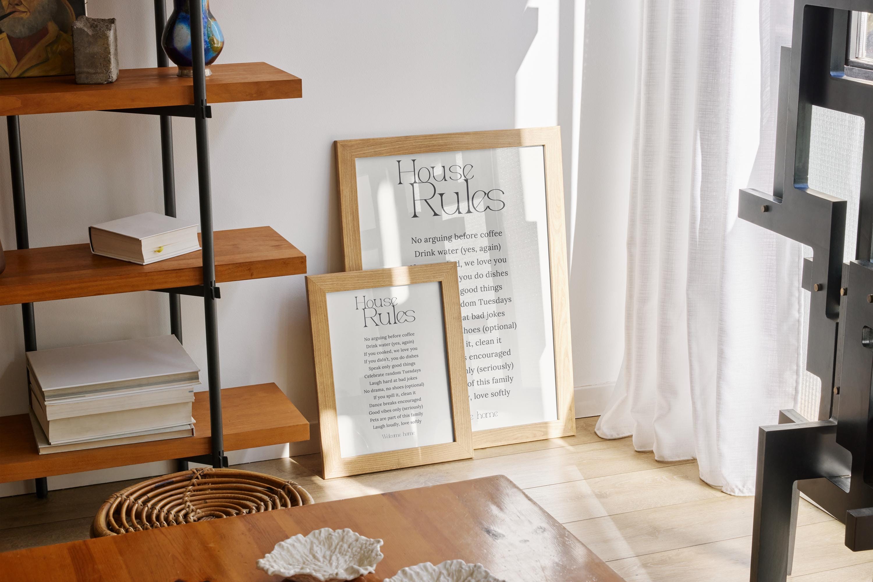 Modern House Rules Printable Wall Art - Etsy