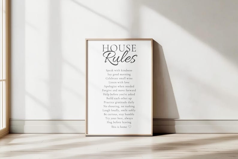 House Rules Printable Wall Art - Etsy