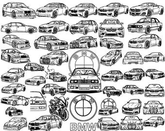Paquete SVG de BMW / Logotipos de autos de lujo, íconos de rendimiento y diseños automotrices / Svg, Png, Eps / Descarga instantánea / Vector Cricut