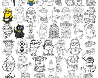 Minions SVG Bundle | 56 Files – Funny Yellow Characters & Playful Poses | Svg Png Eps Dxf | Instant Download for Cricut and Silhouette