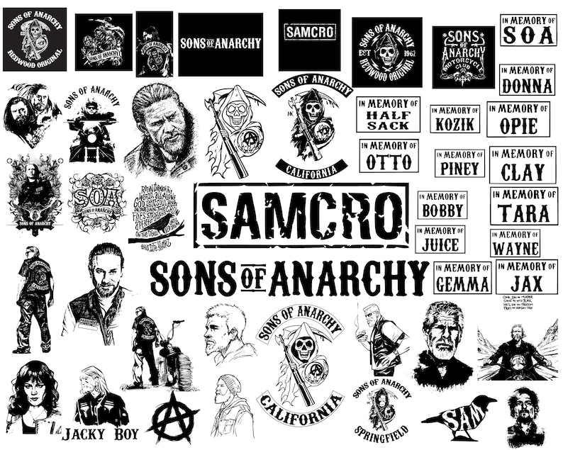 Sons of Anarchy SVG Bundle | Samcro, Reaper Crew, Motorcycle Designs ...