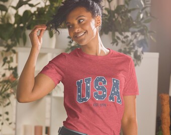 USA Flag Shirt, 4th of July Tee, American Flag T-Shirt, 1776 Independence Day Outfit