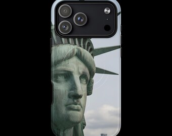 Tough Phone Case for iPhone, MagSafe Compatible Protective Cover, Patriotic Statue of Liberty Phone Case