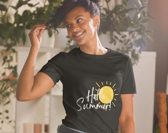 Hello Summer T-Shirt, Summer Shirt, Beach Vibes Graphic Tee,  Gift for Her