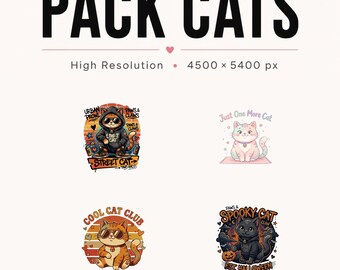Cat & Dog Clipart Bundle | Pet Lover PNGs (Digital Download)