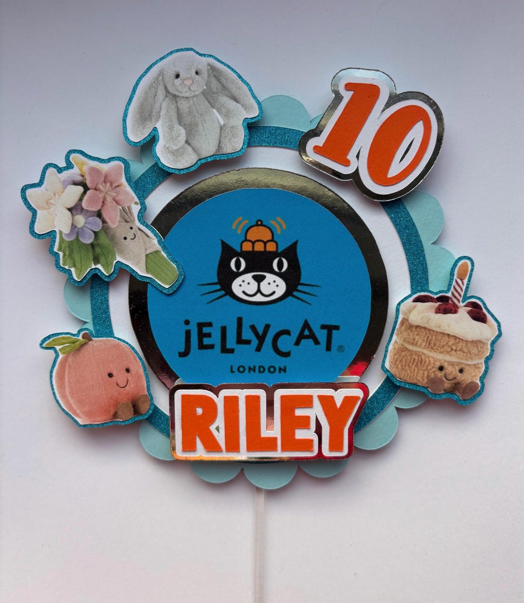 Jellycat Personalised Birthday Cake Topper - Etsy UK