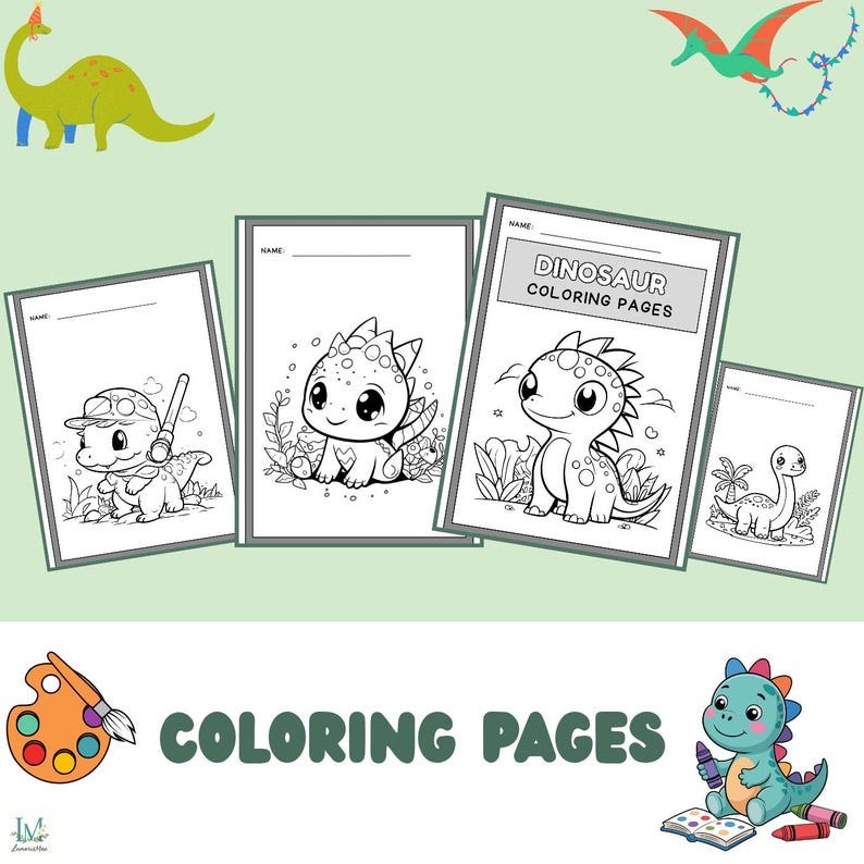 Dinosaur Coloring Pages for Kids | Dino Coloring Book | Printable PDF ...