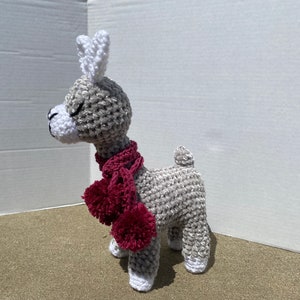 Crochet llama hand made stuffed animal. Soft and fluffy, farm animal. Elegant llama