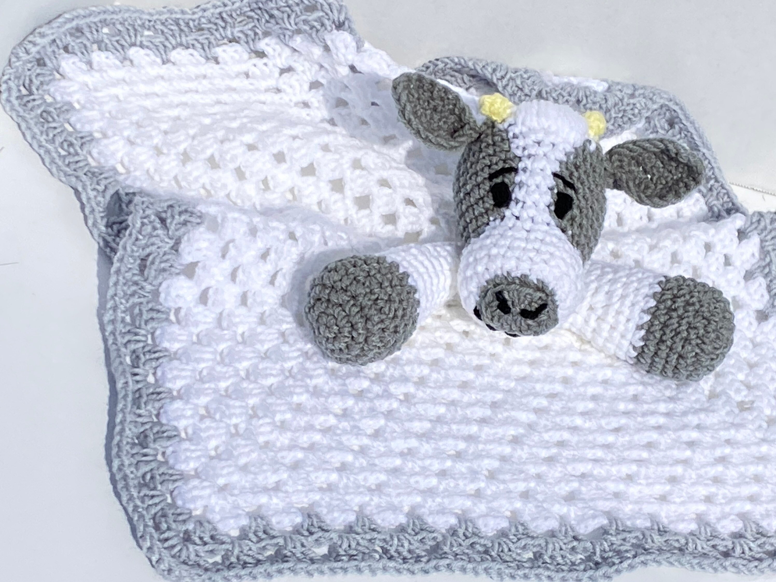 Baby Security Blanket Gray Cow White and Gray Cuddle and Etsy Australia