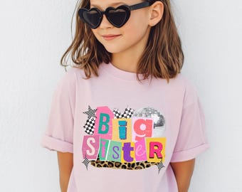 Camiseta de hermana mayor: Camiseta para anunciar el embarazo, anuncio de hermana mayor, camiseta para bebés y niños.