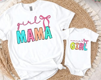 Camiseta a juego para mamá e hija: Camiseta para niña "Mamá" y "Niña de mamá", regalo para el primer Día de la Madre de parte del bebé.