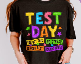 Camiseta para el día del examen: Camiseta Comfort Color para el equipo docente de la semana de exámenes finales, camiseta motivacional para las pruebas estatales.