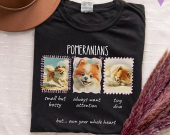 Camiseta Pomerania: Camiseta de estilo vintage para mamás de Pomerania, regalo para amantes de los perros.