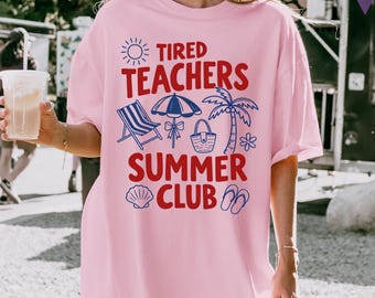 Camiseta del Club de Profesores Cansados: Camiseta retro divertida para profesores, camiseta para el último día de clases.