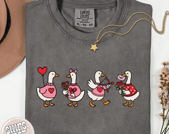 Goose Valentine's Day Tshirt: Funny Valentine Goose Tee, Goose Lover Gift for Couples