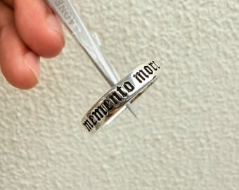 Memento Mori Silver Ring – Gothic Unisex Jewelry