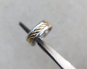Gold Plated Cable Sterling Silver Ring | Modern Minimalist Band