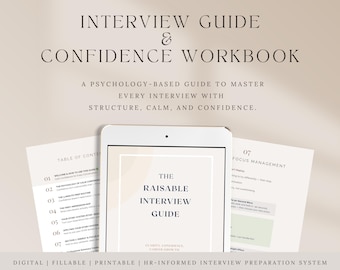 Interview Guide Workbook PDF – Psychology-Based Job Interview Prep | Digital Printable & Fillable