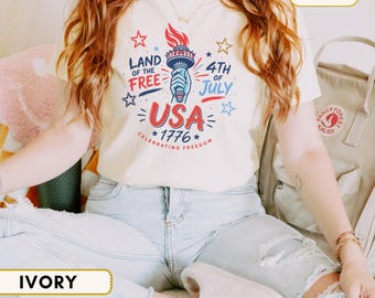Comfort Colors® Land Of The Free Shirt, Statue Of Liberty USA 1776 Tee, Patriotic 4th Of July Shirt, America Freedom Gift Tee