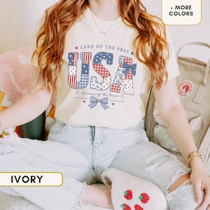 Comfort Colors® USA Patchwork Shirt, Patriotic Floral USA Tee, Fourth of July Shirt, Vintage Americana Shirt, Independence Day, 4th of july