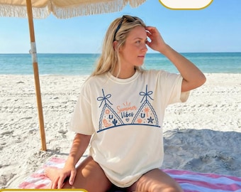 Summer Vibes Shirt,  Beach Vacation Tee,  Coastal Summer Graphic Shirt,  Retro Beach Life Tee, Cute Vacation Gift, summer beach outfit shirt