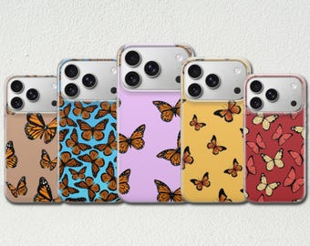 Butterfly Phone Case Colored Butterflies Cover for iPhone 17 Pro Max, 17e, 15, 14, 13 & Samsung S26 Ultra, S25 FE, A57, A56, Pixel 10, 9A