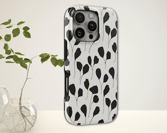 Funda minimalista floral para teléfono, resistente, compatible con iPhone 17 Pro Max, 16e, 15, 14, 13 y Samsung S26 Ultra, S25 FE, A57, A56, Pixel 10 y 9A.