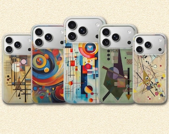 Funda para teléfono con diseño de Kandinsky para iPhone 17 Pro Max, 17e, 15, 14, 13 y Samsung S26 Ultra, S25 FE, A57, A56, Pixel 10, 9A