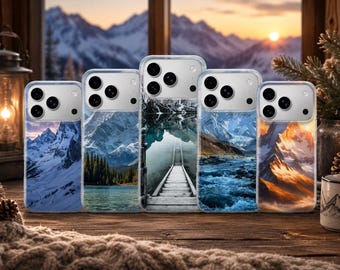 Mountains Phone Case Winter Cover for iPhone 17 Pro Max, 17e, 15, 14, 13 & Samsung S26 Ultra, S25 FE, A57, A56, Pixel 10, 9A
