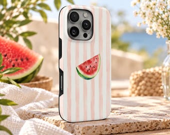 Watermelon Phone Case Stripes TOUGH Cover for iPhone 18 Pro Max, 17, 16, 15, Samsung S26 Ultra, S25 FE, A57, A56, Pixel 11, 10