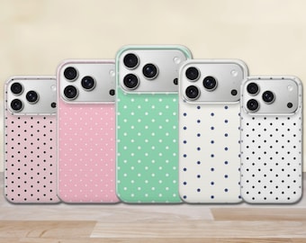 Polka Dots Phone Case Color Cover for iPhone 17 Pro Max, 17e, 15, 14, 13 & Samsung S26 Ultra, S25 FE, A57, A56, Pixel 10, 9A