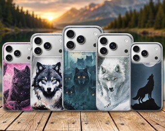 Wolf Phone Case Animal Cover for iPhone 17 Pro Max, 17e, 15, 14, 13 & Samsung S26 Ultra, S25 FE, A57, A56, Pixel 10, 9A
