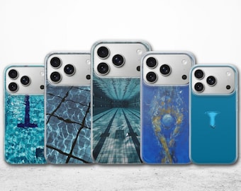Funda para teléfono con diseño de natación competitiva, funda deportiva para iPhone 17 Pro Max, 17e, 15, 14, 13 y Samsung S26 Ultra, S25 FE, A57, A56, Pixel 10, 9A
