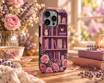 Bookshelf Phone Case Bookish TOUGH Cover for iPhone 18 Pro Max, 17, 16, 15, Samsung S26 Ultra, S25 FE, A57, A56, Pixel 11, 10