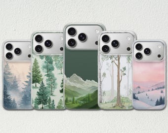 Forest Phone Case Trees Minimalist Cover for iPhone 17 Pro Max, 17e, 15, 14, 13 & Samsung S26 Ultra, S25 FE, A57, A56, Pixel 10, 9A