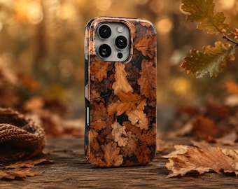 Coque de téléphone automne avec motif feuilles d'automne, résistante, compatible avec iPhone 17 Pro Max, 16e, 15, 14, 13 et Samsung S26 Ultra, S25 FE, A57, A56, Pixel 10, 9A