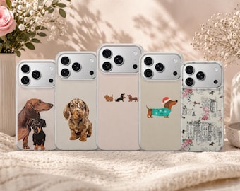 Weiner Dog Phone Case Dachshund Cover for iPhone 17 Pro Max, 17e, 15, 14, 13 & Samsung S26 Ultra, S25 FE, A57, A56, Pixel 10, 9A