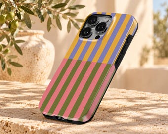 Stripes Phone Case Lines TOUGH Cover for iPhone 18 Pro Max, 17, 16, 15, Samsung S26 Ultra, S25 FE, A57, A56, Pixel 11, 10