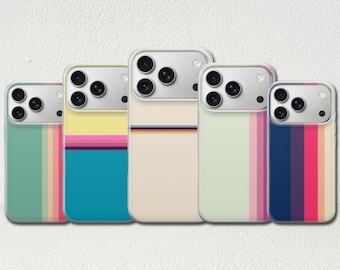 Vintage 70s Streifen Handyhülle Retro Lines, Hülle für iPhone 17 Pro Max, 17e, 15, 14, 13 & Samsung S26 Ultra, S25 FE, A57, A56, Pixel 10, 9A