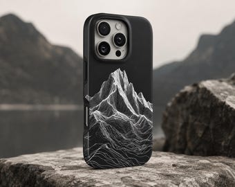 Coque de téléphone robuste avec motif montagne pour iPhone 17 Pro Max, 16e, 15, 14, 13 et Samsung S26 Ultra, S25 FE, A57, A56, Pixel 10, 9A