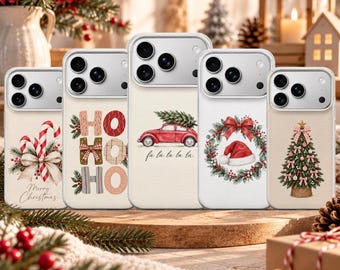 Christmas Phone Case Xmas Cover for iPhone 18 Pro Max, 17, 16, 15, Samsung S26 Ultra, S25 FE, A57, A56, Pixel 11, 10