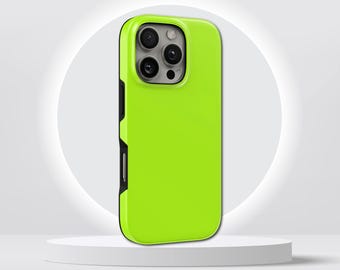 Neon Phone Case Green TOUGH Cover for iPhone 17 Pro Max, 16e, 15, 14, 13 & Samsung S26 Ultra, S25 FE, A57, A56, Pixel 10, 9A