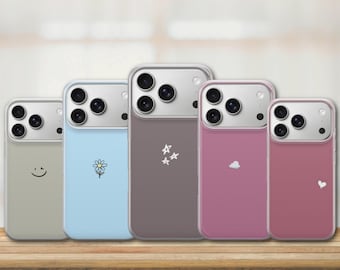 Funda minimalista de diseño sencillo para iPhone 17 Pro Max, 17e, 15, 14, 13 y Samsung S26 Ultra, S25 FE, A57, A56, Pixel 10, 9A