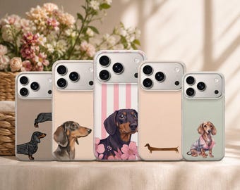 Dachshund Phone Case Sausage Dog Cover for iPhone 17 Pro Max, 17e, 15, 14, 13 & Samsung S26 Ultra, S25 FE, A57, A56, Pixel 10, 9A