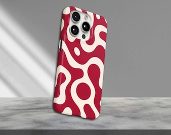 Funda para teléfono Y2K Swirl con diseño ondulado retro y resistente para iPhone 17 Pro Max, 16e, 15, 14, 13 y Samsung S26 Ultra, S25 FE, A57, A56, Pixel 10, 9A