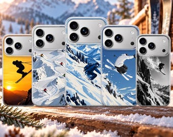 Ski Phone Case Mountain Winter Sport Cover for iPhone 18 Pro Max, 17, 16, 15, Samsung S26 Ultra, S25 FE, A57, A56, Pixel 11, 10
