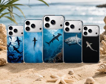 Shark Phone Case Ocean Cover for iPhone 18 Pro Max, 17, 16, 15, Samsung S26 Ultra, S25 FE, A57, A56, Pixel 11, 10
